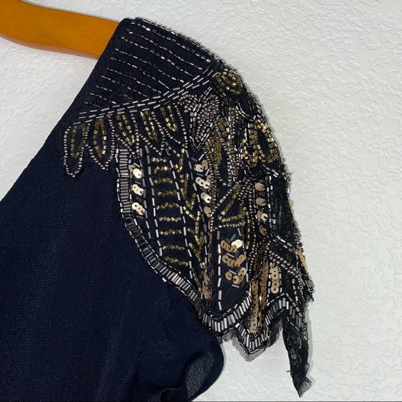 Kendall + Kylie Sequin Beaded Embellished Surplice Mini Dress - Picture 7 of 9